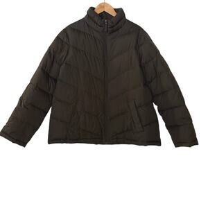 Lands' End Down puffer jacket brown women's size XL